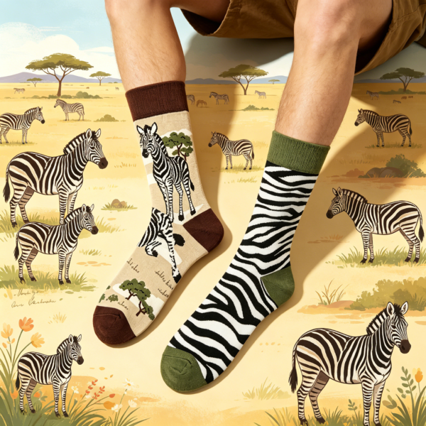 Zebra Safari Split Sock